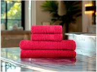 Jogo de Toalhas de Banho e Rosto Dohler Algodão Premium Vermelho 4 Peças - 2