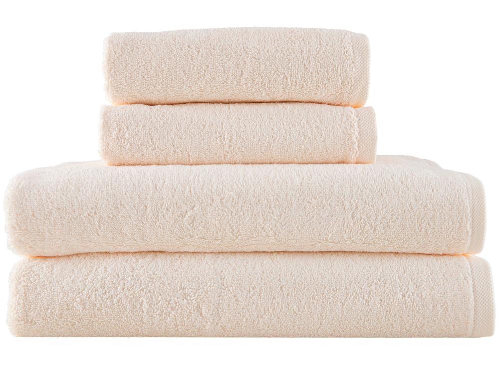 Jogo de Toalhas de Banho e Rosto Dohler 100% Algodão Florença Creme 4 Peças - 1