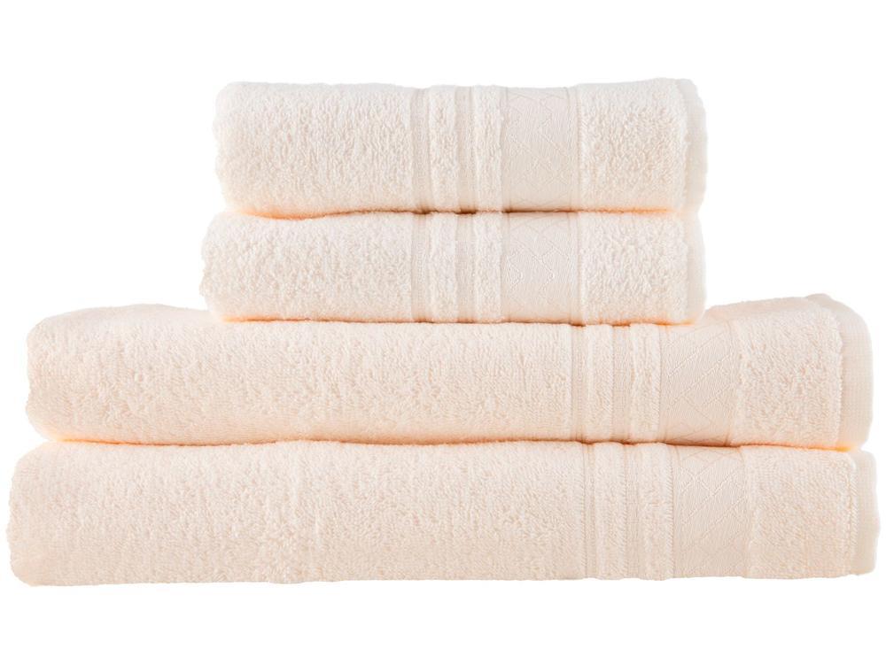 Jogo de Toalhas de Banho e Rosto Dohler Algodão Premium Creme 4 Peças - 1