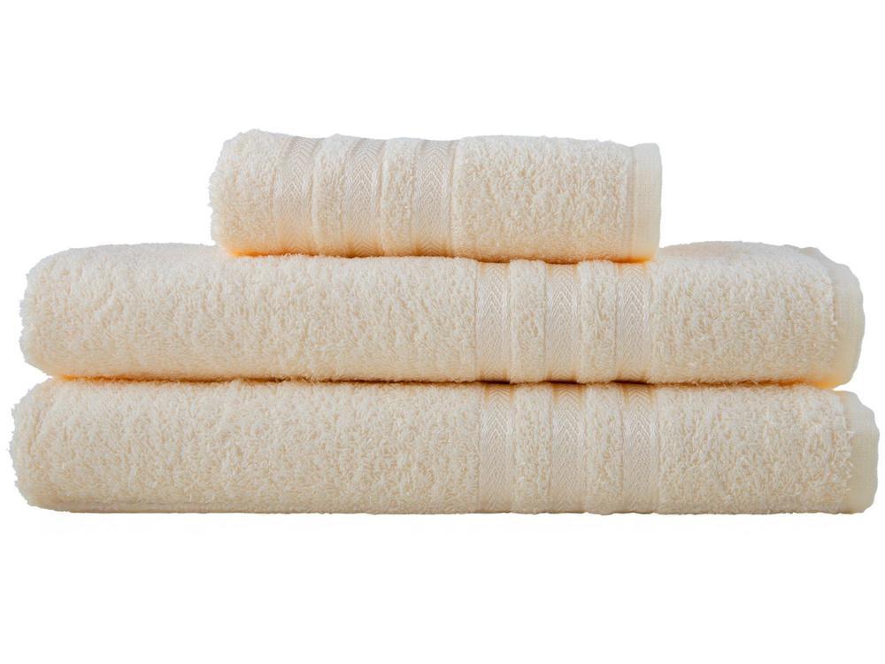 Jogo de Toalhas de Banho e Rosto Dohler 100% Algodão Priori Creme 3 Peças - 1