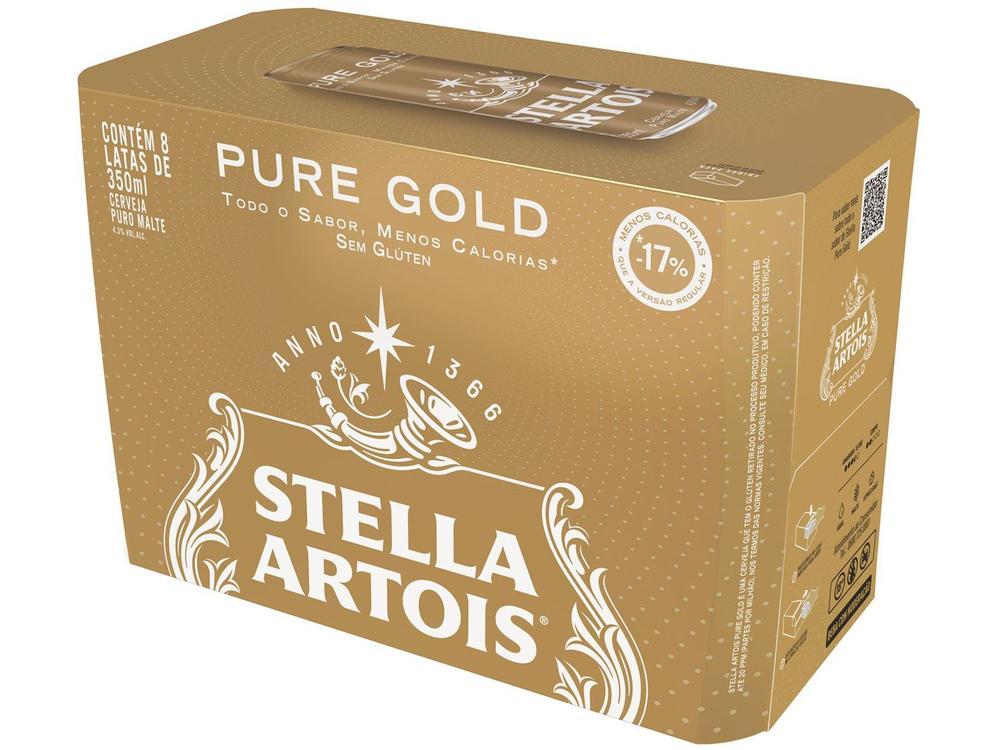 Cerveja Stella Artois Pure Gold Puro Malte 8 Unidades Lata 350ml - 5