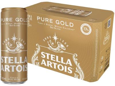 Cerveja Stella Artois Pure Gold Puro Malte 8 Unidades Lata 350ml