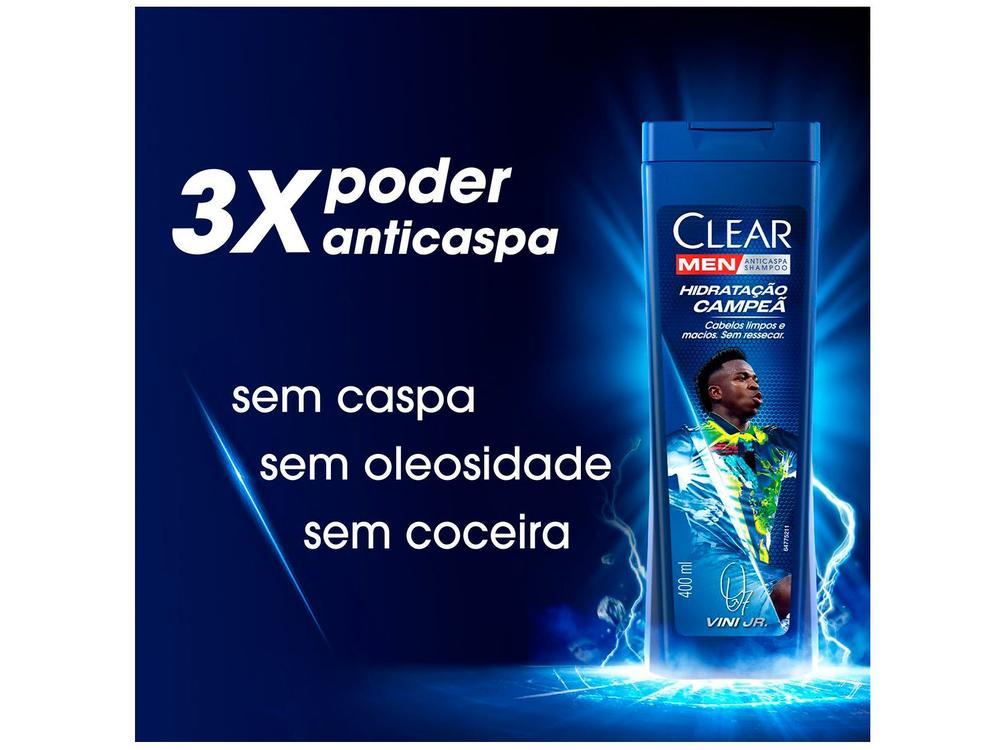 Shampoo Anticaspa Clear Men Hidratação Campeã by Vini Jr 400ml - 4