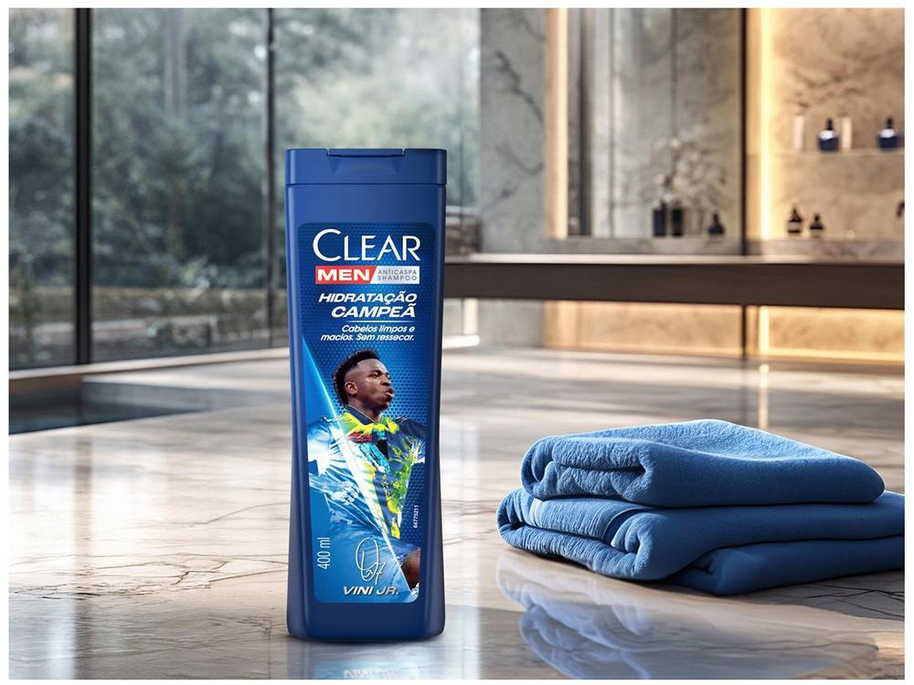 Shampoo Anticaspa Clear Men Hidratação Campeã by Vini Jr 400ml - 8