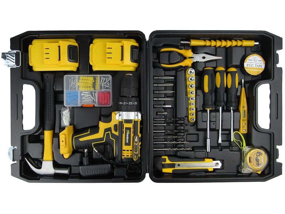 Furadeira e Parafusadeira de Impacto Titanium a Bateria 21V com Maleta 136 Peças Power Pro 136 - 3