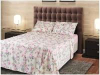 Jogo de Cama Casal Hypercal Athenas Marcelino Têxtil 400 Fios Paris Creme e Rosa 4 Peças - 2