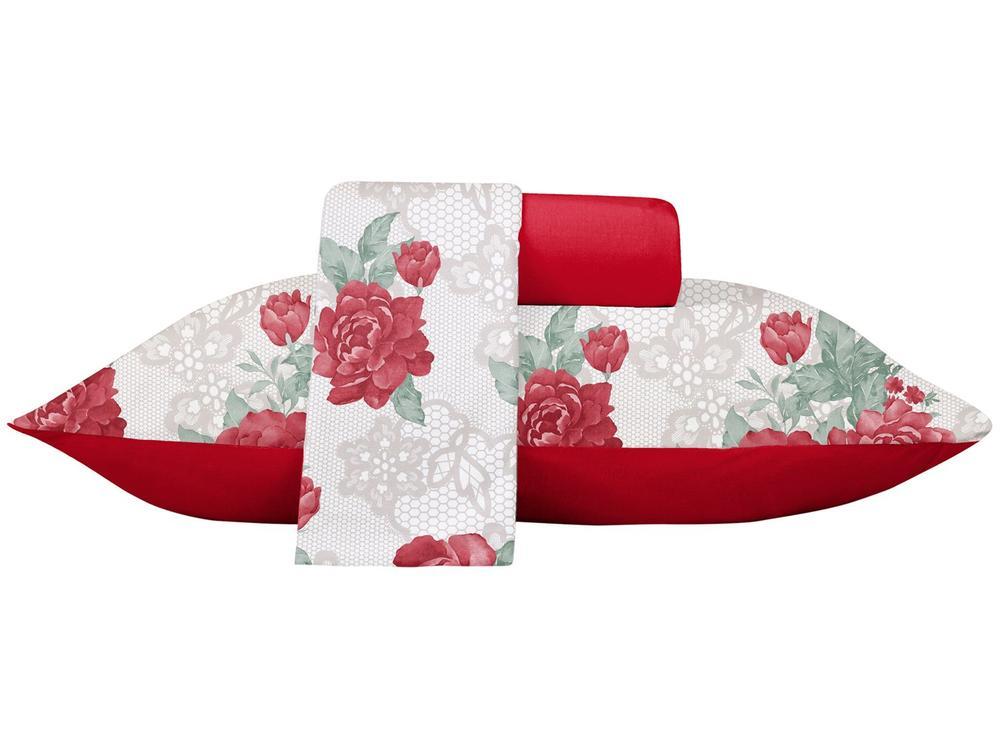 Jogo de Cama Casal Atlântica Delicata Vermelho 3 Peças - 1