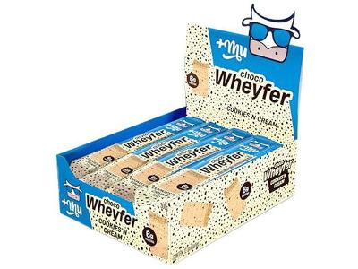 Chocowheyfer Mais Mu Wafer Proteico Sabor Cookies 6g de Proteína Zero Açúcar Display com 12 Unidades