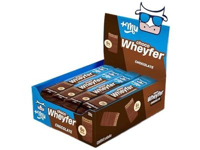 Chocowheyfer Mais Mu Wafer Proteico Sabor Chocolate 6g de Proteína Zero Açúcar Display com 12 Unidades