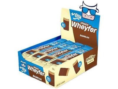 Chocowheyfer Mais Mu Wafer Proteico Sabor Baunilha 6g de Proteína Zero Açúcar Display com
