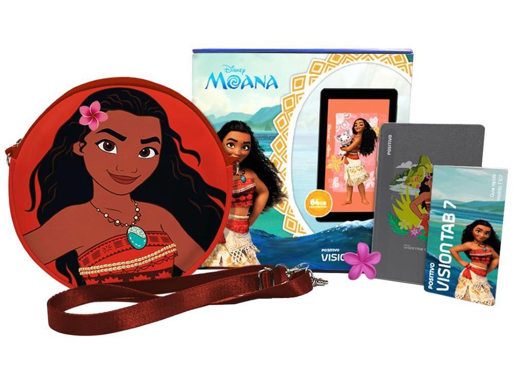 Tablet Infantil Positivo Vision Tab Moana com Capa e Bolsa 3GB RAM 64GB 7" Android 14 Go Wi-Fi - 10