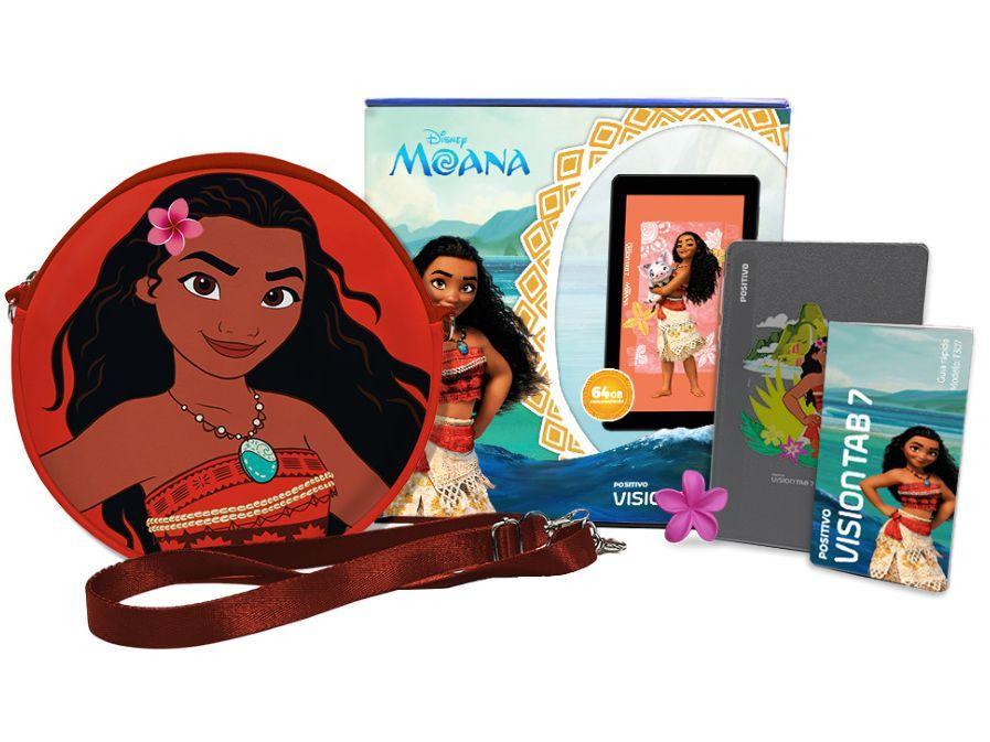 Tablet Infantil Positivo Vision Tab Moana com Capa e Bolsa 3GB RAM 64GB 7" Android 14 Go Wi-Fi - 1