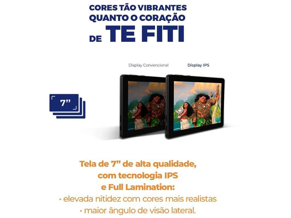 Tablet Infantil Positivo Vision Tab Moana com Capa e Bolsa 3GB RAM 64GB 7" Android 14 Go Wi-Fi - 8