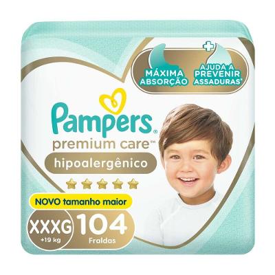Fralda Pampers Premium Care Tamanho XXXG(+19kg) 104  Unidades