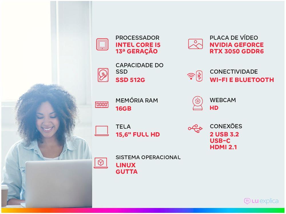 Notebook Gamer Acer Nitro V15 Intel Core i5 512GB SSD 16GB RAM 15,6" Full HD 144Hz IPS RTX 3050 6GB ANV15-51-582R - 2