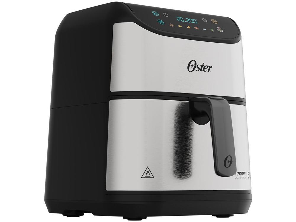 Air Fryer Oster OFRT930 Inox e Preto com Timer Inox 5L - 10