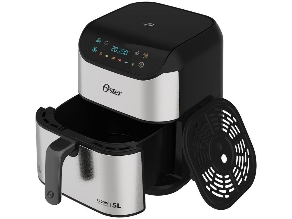 Air Fryer Oster OFRT930 Inox e Preto com Timer Inox 5L - 5