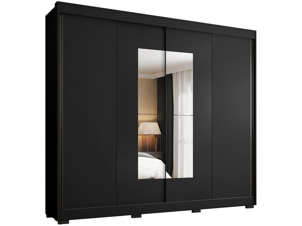 Guarda-roupa Casal com Espelho 4 Gavetas 2 Portas de Correr Araplac Benfica - 8