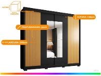 Guarda-roupa Casal com Espelho 4 Gavetas 2 Portas de Correr Araplac Benfica - 3