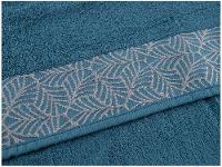 Jogo de Toalhas de Balho e Rosto Karsten de Algodão Folhas Azul Petróleo 2 Peças - 6