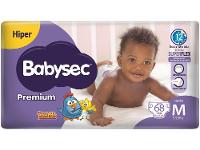 Fralda Babysec Premium Hiper M 5 a 9,5kg 68 Unidades - 1