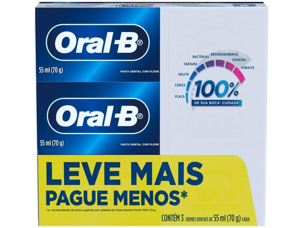 Creme Dental Oral-B 100% 70g 3 unidades - 1