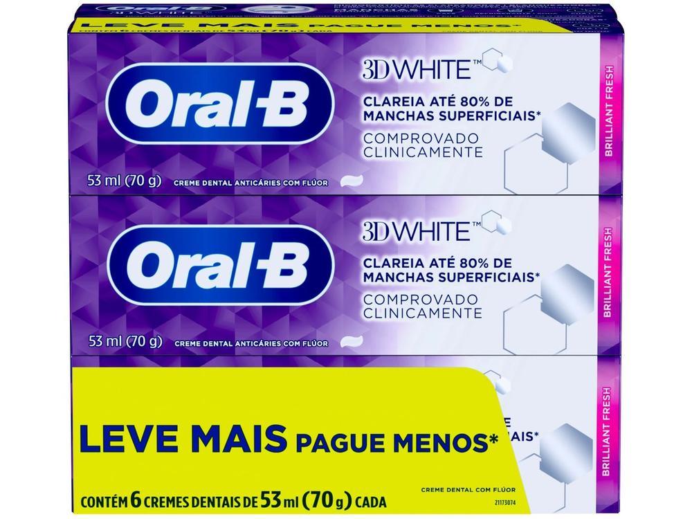 Creme Dental Oral-B 3D White Brilliant Fresh 70g 6 unidades - 1