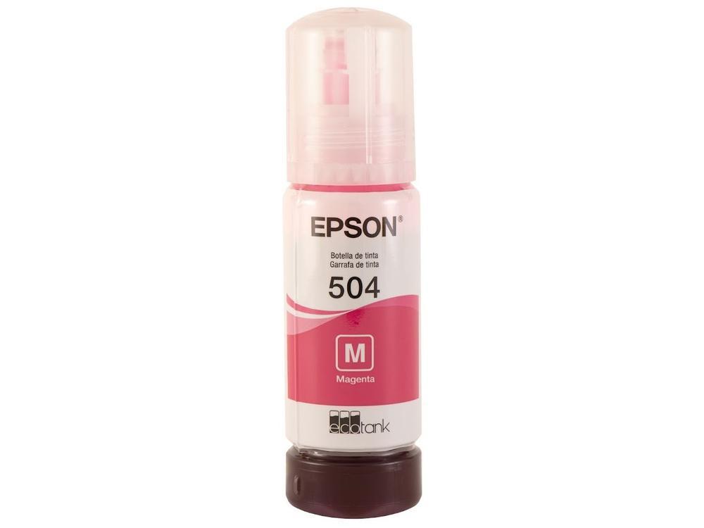 Garrafa de Tinta Epson EcoTank T504 Magenta Original Refil - 1