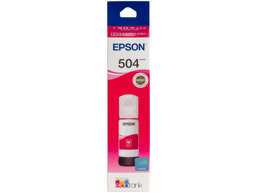 Garrafa de Tinta Epson EcoTank T504 Magenta Original Refil - 3