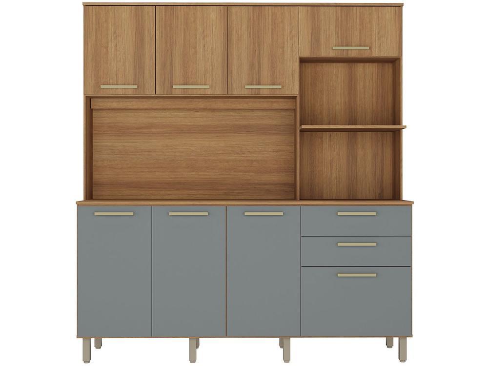 Armário de Cozinha Compacta Luciane Luna 8 Portas 2 Gavetas com Torre Quente - Opcional para Pia - 9