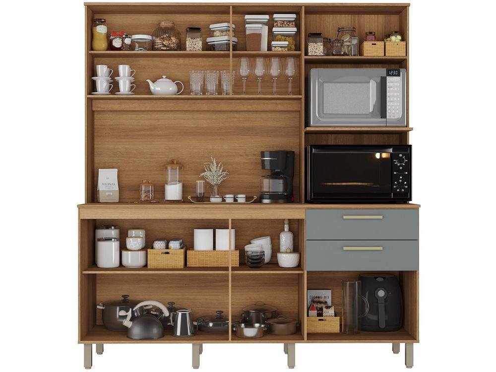 Armário de Cozinha Compacta Luciane Luna 8 Portas 2 Gavetas com Torre Quente - Opcional para Pia - 13