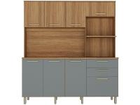 Armário de Cozinha Compacta Luciane Luna 8 Portas 2 Gavetas com Torre Quente - Opcional para Pia - 6