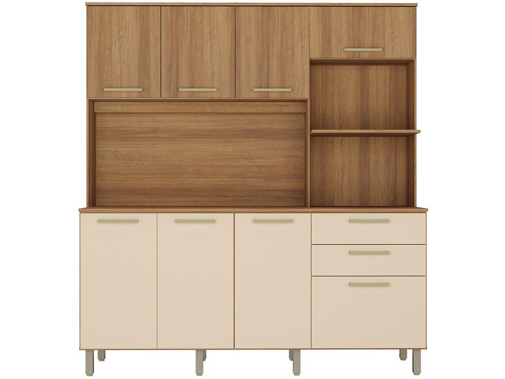 Armário de Cozinha Compacta Luciane Luna 8 Portas 2 Gavetas com Torre Quente - Opcional para Pia - 9