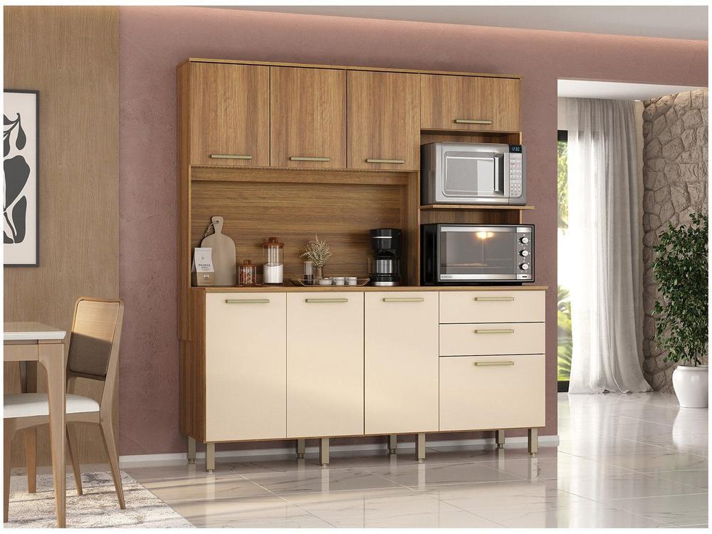 Armário de Cozinha Compacta Luciane Luna 8 Portas 2 Gavetas com Torre Quente - Opcional para Pia - 1