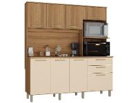 Armário de Cozinha Compacta Luciane Luna 8 Portas 2 Gavetas com Torre Quente - Opcional para Pia - 8