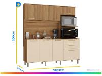 Armário de Cozinha Compacta Luciane Luna 8 Portas 2 Gavetas com Torre Quente - Opcional para Pia - 17