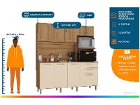 Armário de Cozinha Compacta Luciane Luna 8 Portas 2 Gavetas com Torre Quente - Opcional para Pia - 2