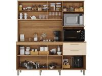 Armário de Cozinha Compacta Luciane Luna 8 Portas 2 Gavetas com Torre Quente - Opcional para Pia