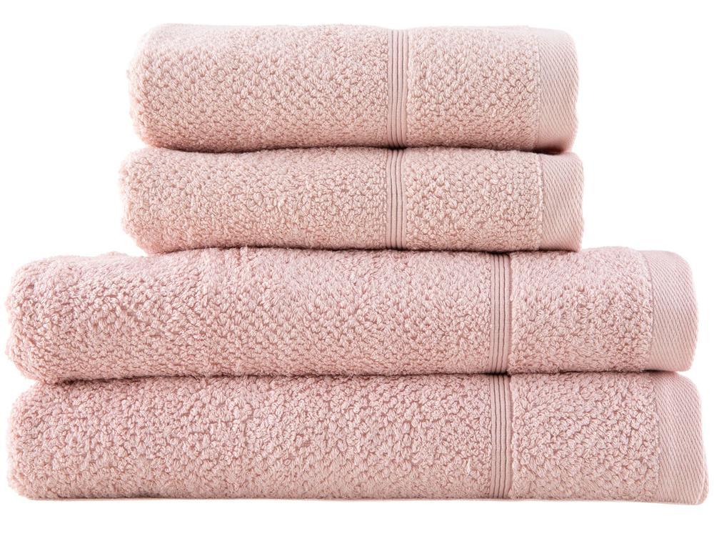 Jogo de Toalhas de Banho Dohler 100% Algodão Kairo Rosa 4 Peças - 1