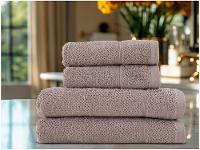 Jogo de Toalhas de Banho Dohler 100% Algodão Kairo Roxo 4 Peças