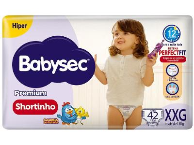 Fralda Shortinho Babysec Premium Hiper XXG 13kg 42 Unidades