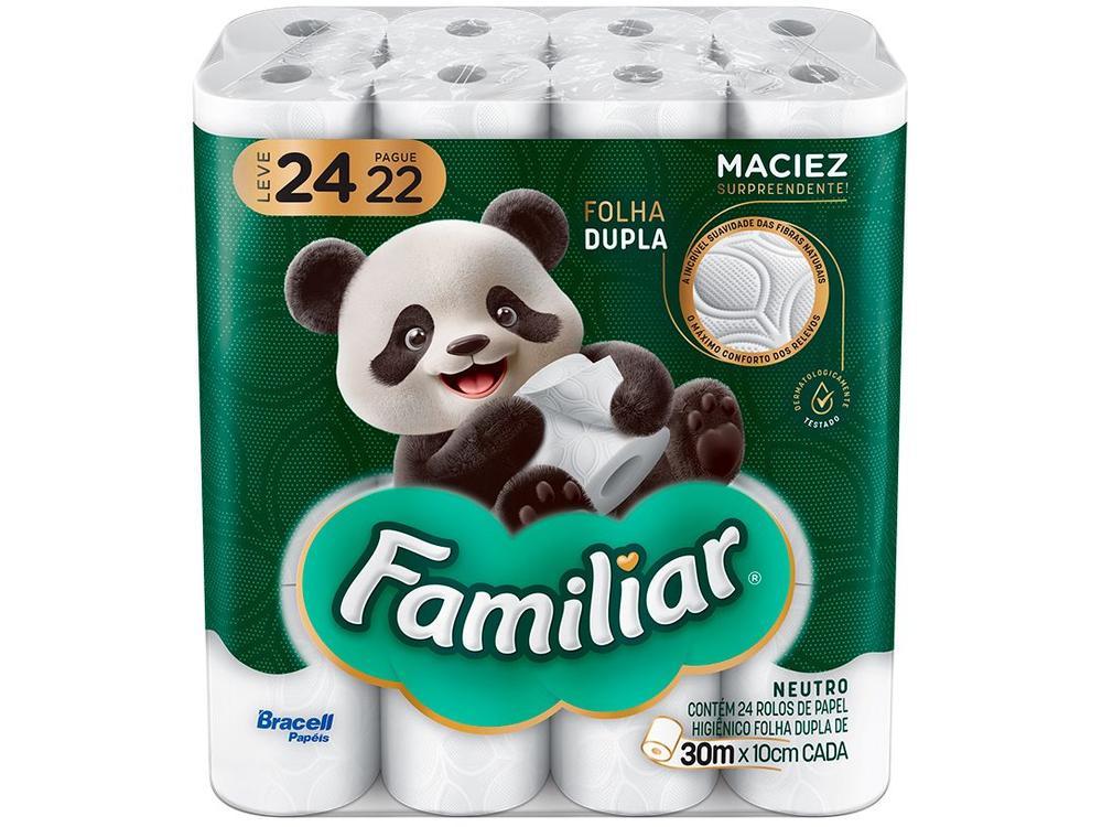 Papel Higiênico Folha Dupla Bracell Familiar 24 Rolos 30m - 1