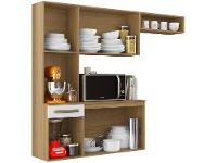 Armário de Cozinha Compacta Aramóveis Carol com Balcão 6 Portas 1 Gaveta - 7