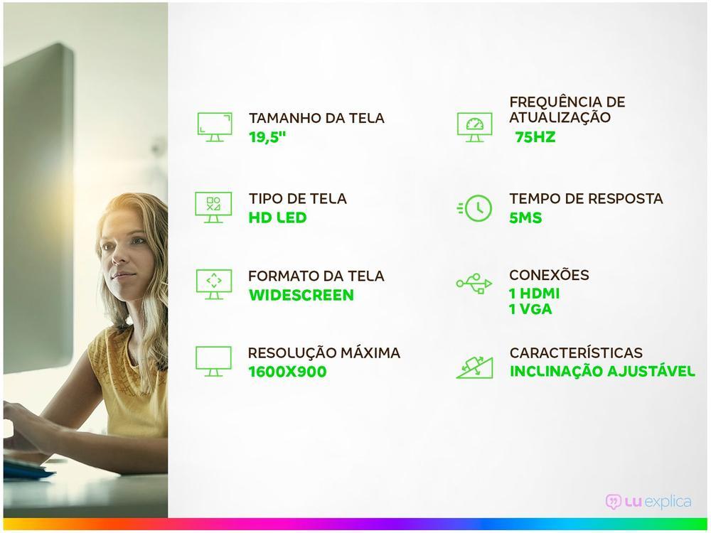 Monitor 19,5" LED HQ 75Hz 5ms M20HQ TN HDMI VGA - 11