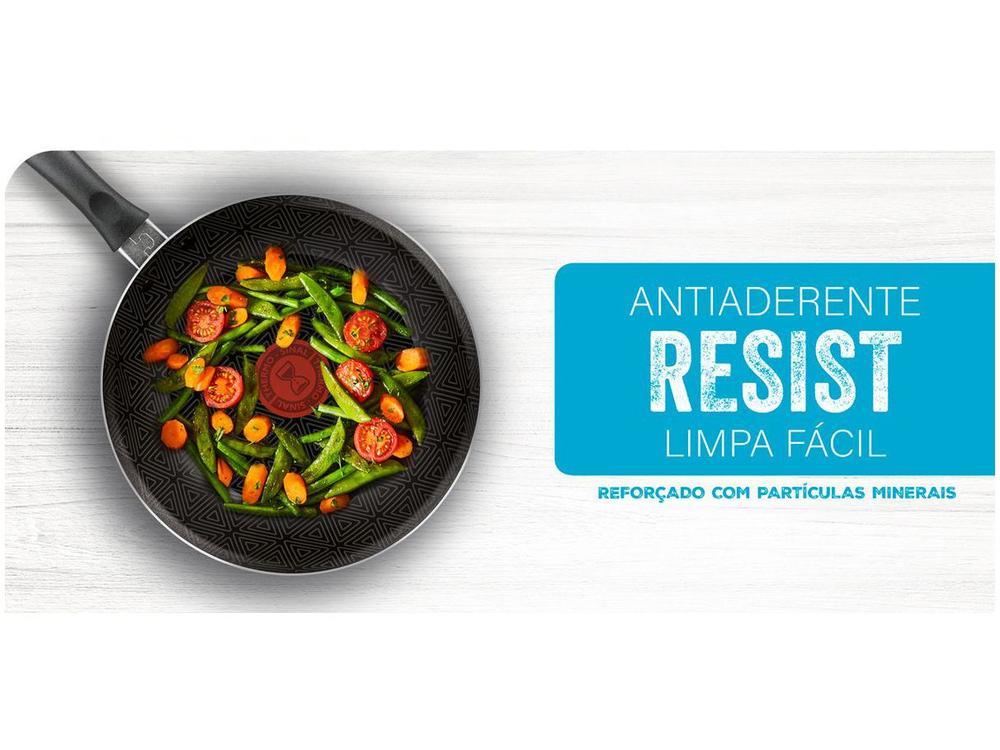 Frigideira Antiaderente Rochedo de Alumínio Facilita Vermelho 30cm - 2