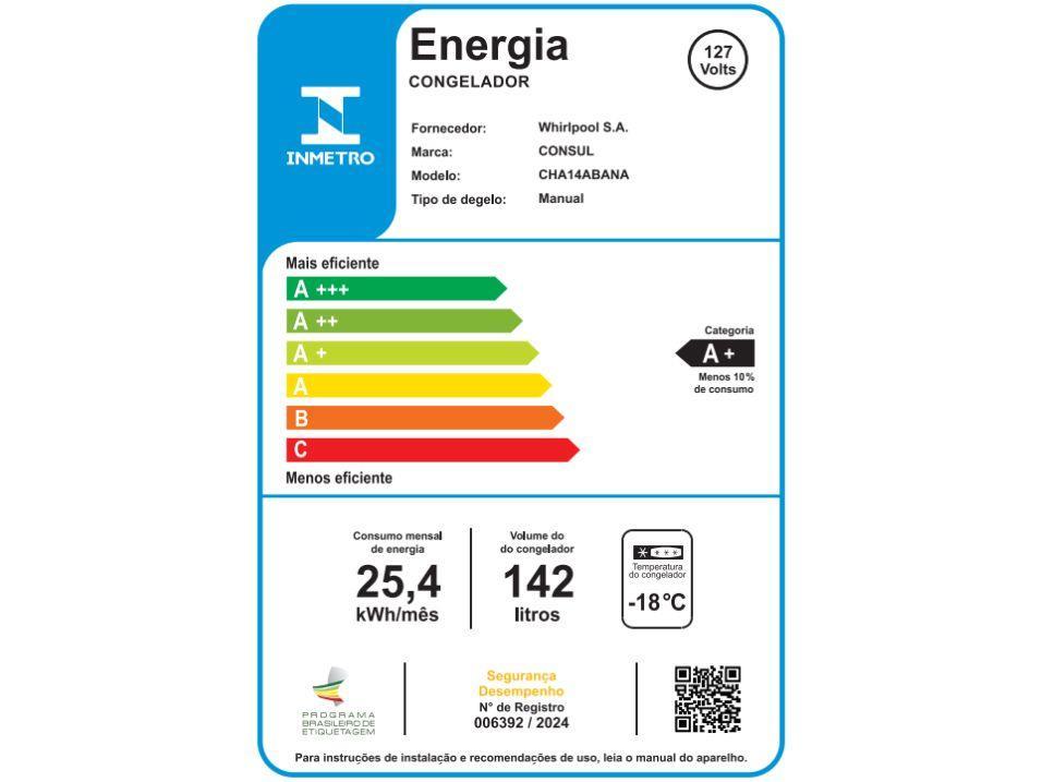 Freezer Horizontal Consul 1 Porta 142L CHA14AB CHA14ABBNA - 7