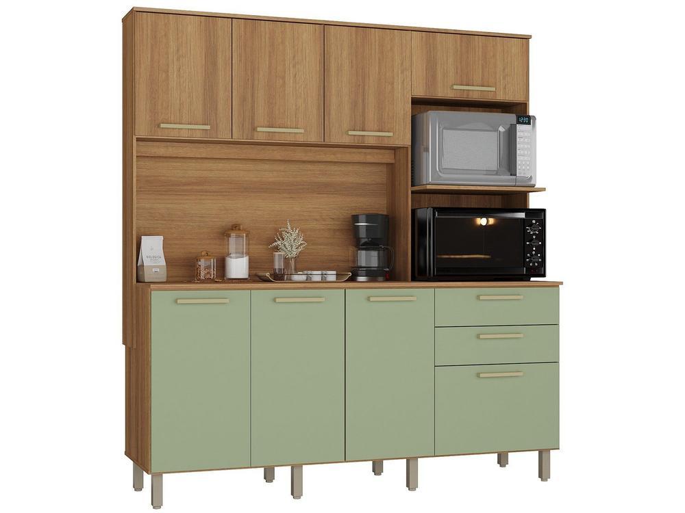 Armário de Cozinha Compacta Luciane Luna 8 Portas 2 Gavetas com Torre Quente - Opcional para Pia - 14