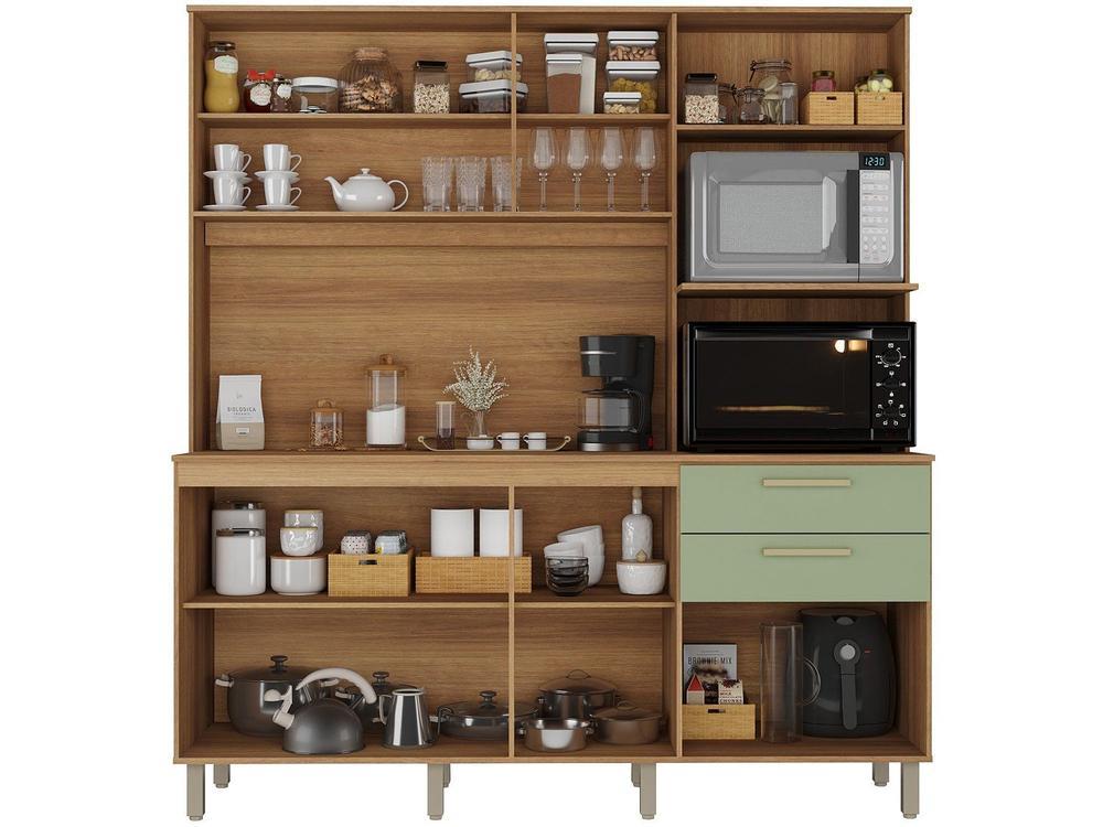 Armário de Cozinha Compacta Luciane Luna 8 Portas 2 Gavetas com Torre Quente - Opcional para Pia - 4