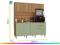 Armário de Cozinha Compacta Luciane Luna 8 Portas 2 Gavetas com Torre Quente - Opcional para Pia - 3