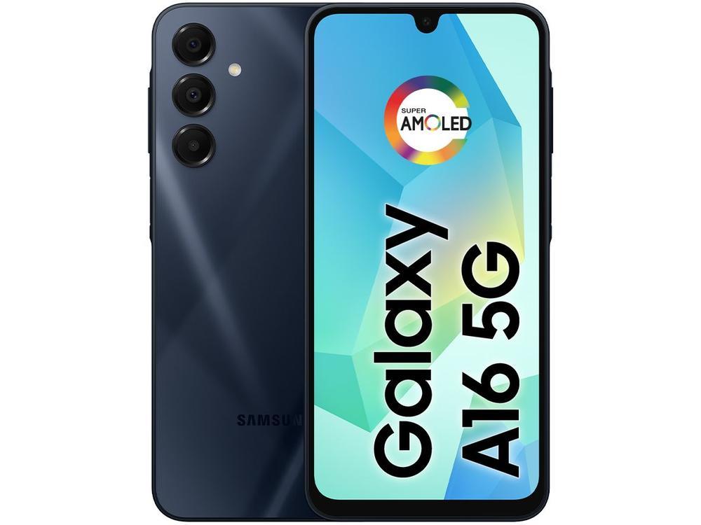 Smartphone Samsung Galaxy A16 256GB Azul Escuro 5G 4GB RAM 6,7" FHD+ Câm Tripla + Selfie 13MP - 1